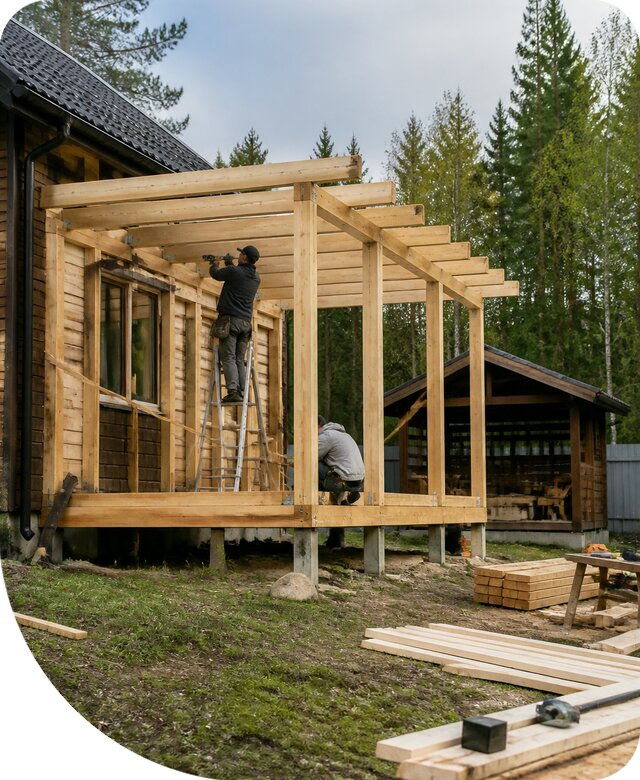 Строительство пристроек и построек на участке в Новосибирске