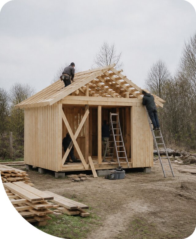Строительство сарая мастерской для дачи в Новосибирске под ключ